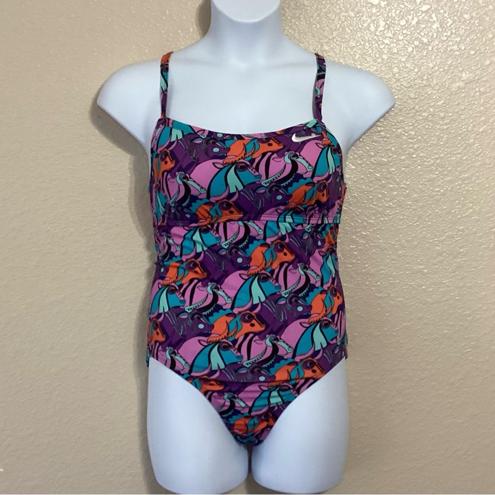 Nike Multicolored HydraStrong Bull Pattern Swimsuit